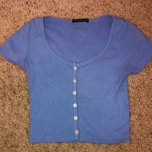 Brandy Melville Blue Zelly Short Sleeve Top